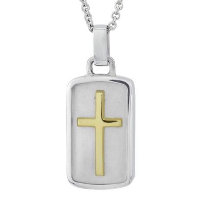 Cross Tag Gold Cremation Pendant